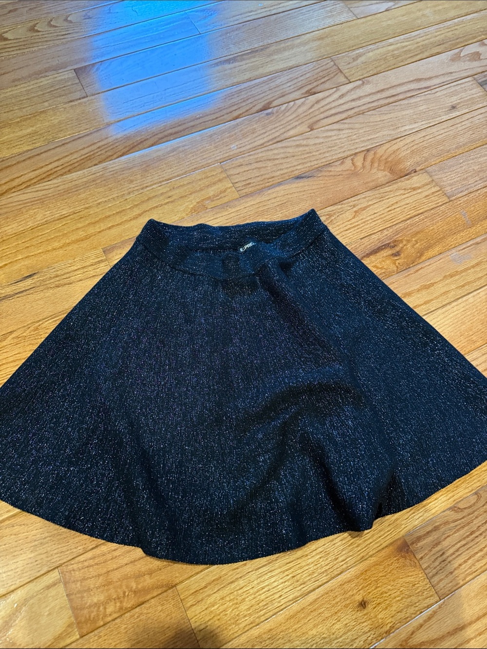 Express Black Glitter Circle Skirt